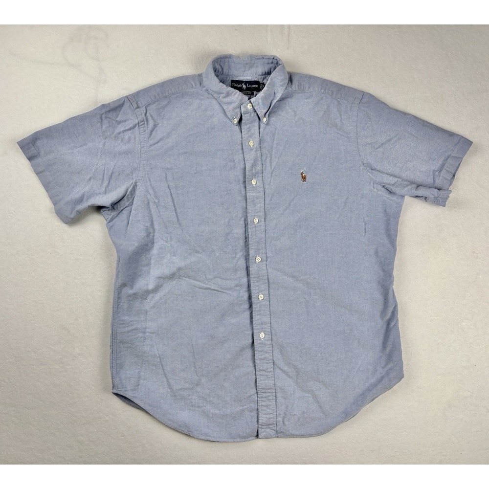Ralph Lauren Vintage Classic Fit Button Down Shirt Blue Pony‎ Size XL